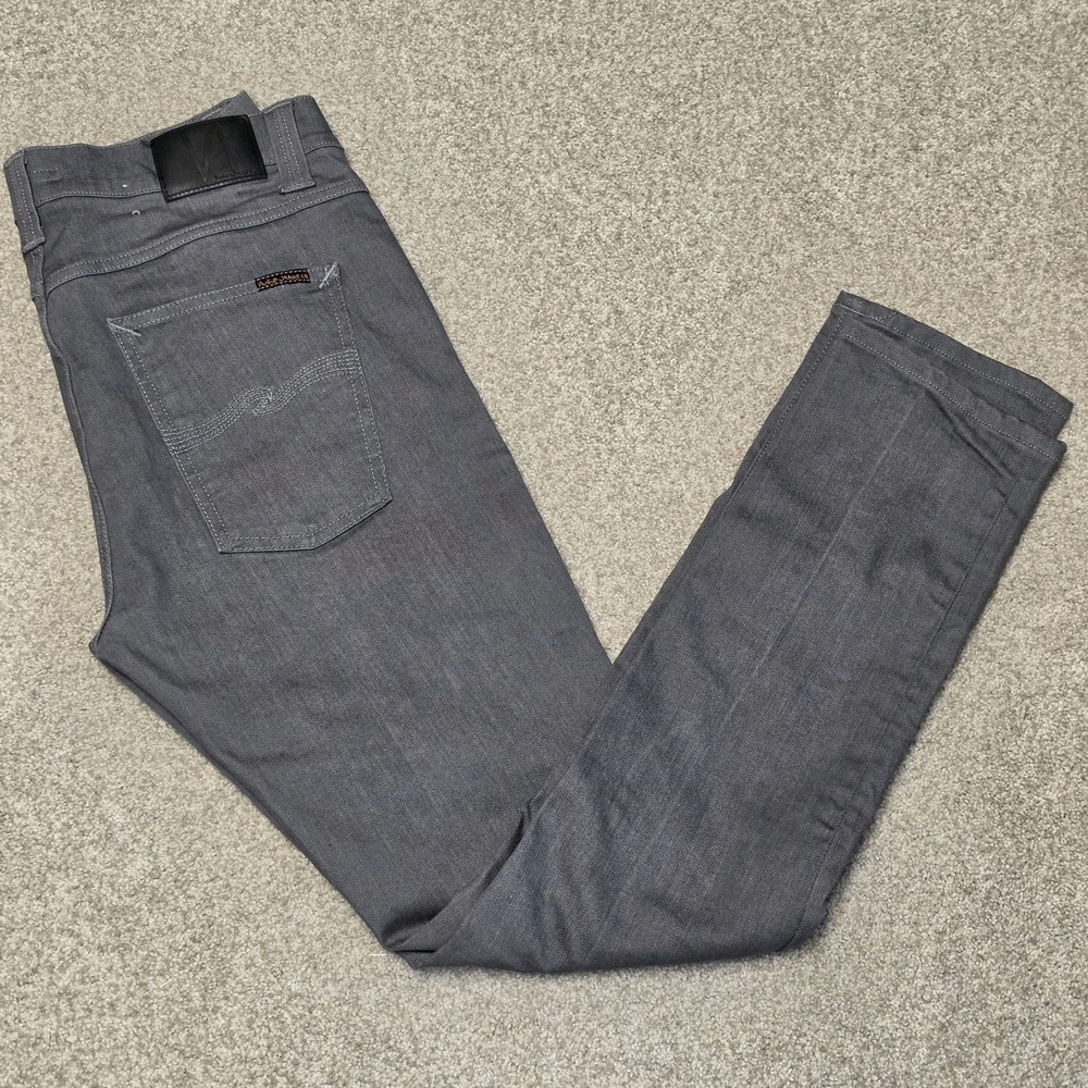 Nudie Jeans Lean Dean Dry Granite Grey Organic Cotton Stretch 34x34 (33x32)